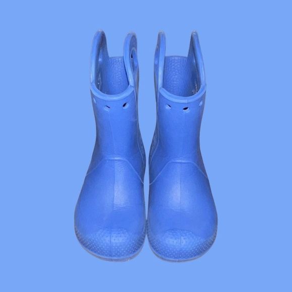 Crocs Handle It Rain Boot Blue Waterproof Rubber Boots Size C9 #2 - Picture 2 of 5